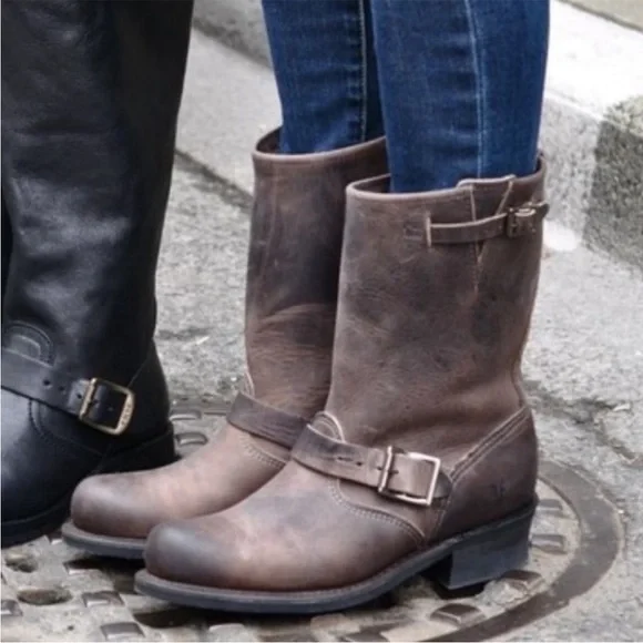 Frye Engineer 6R 77500 Womens Brown Leather Adjustable Strap Boots - Picture 2 of 10